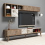 Hanah Home Milan - Juego de Muebles para Sala Nogal y Blanco